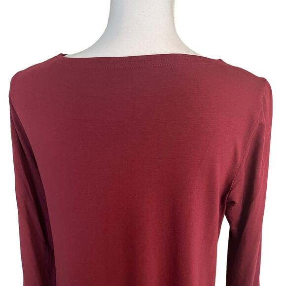 Eileen Fisher Tunic Top Medium Magenta Red Bell Sleeve Viscose Spandex Jersey - Picture 8 of 12